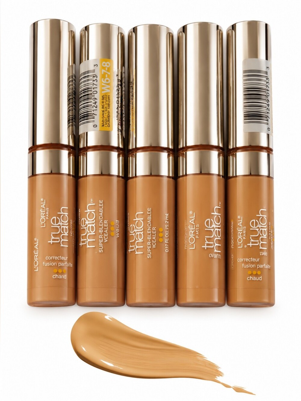 5 x L'Oreal True Match Concealer, W6-7-8 Warm Medium Deep